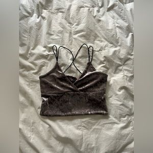 Zaful Velvet V-Neck Tank Top
